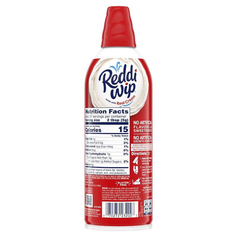 slide 4 of 6, Reddi-wip Original Whipped Dairy Cream Topping - 6.5oz, 6.5 oz