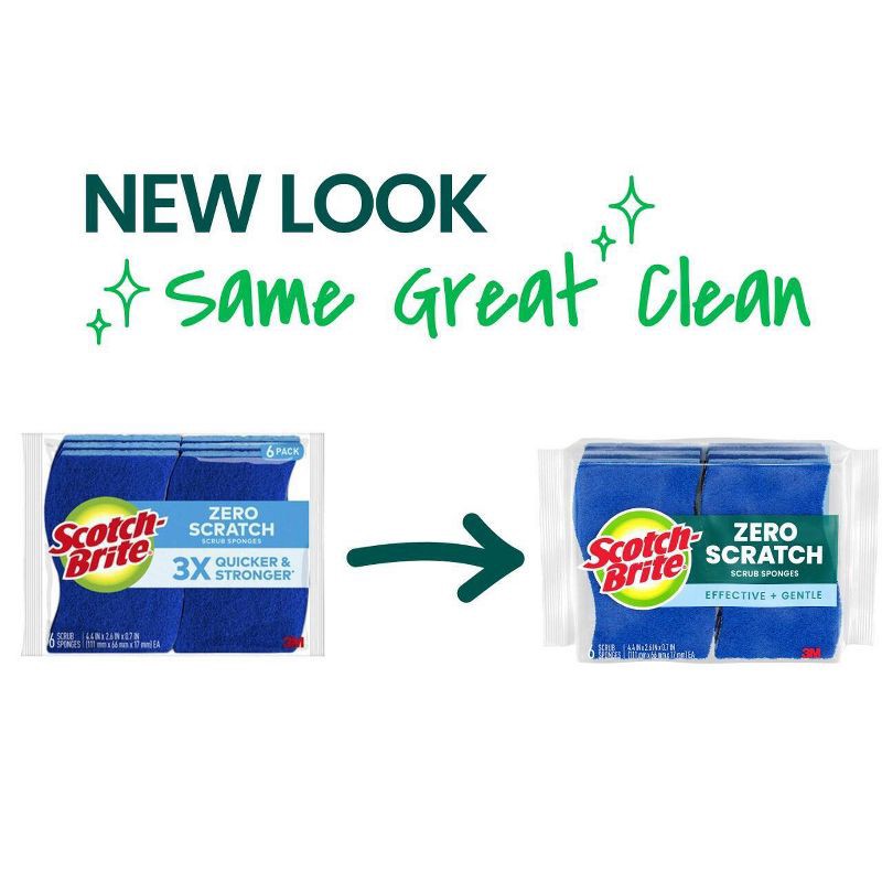 slide 2 of 12, Scotch-Brite Zero-Scratch Scrub Sponges - 6ct, 6 ct