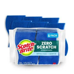 Scotch-Brite Zero-Scratch Scrub Sponges - 6ct: Reusable Cellulose, Multi-Surface, Cleaning Tools, 2.6 Inches Depth