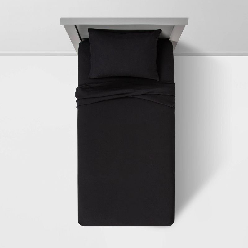 slide 2 of 3, Full Jersey Sheet Set Black - Room Essentials, 4 ct