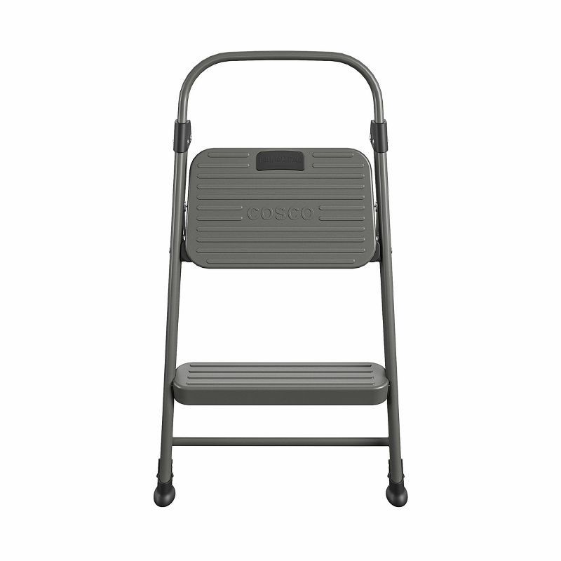 slide 2 of 10, Cosco 2 Step All Steel Step Stool: Dark Gray, 225 lb Capacity, No Assembly, Kitchen Stepper for Adults, 225 lb