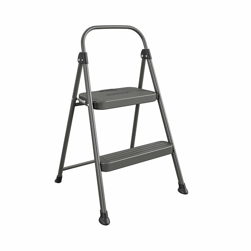 slide 9 of 10, Cosco 2 Step All Steel Step Stool: Dark Gray, 225 lb Capacity, No Assembly, Kitchen Stepper for Adults, 225 lb