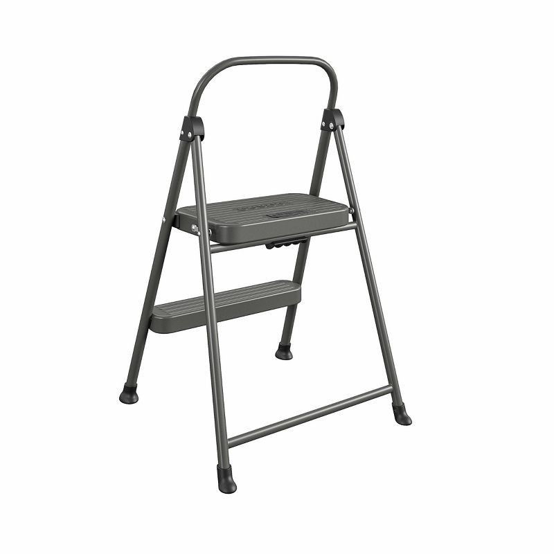 slide 10 of 10, Cosco 2 Step All Steel Step Stool: Dark Gray, 225 lb Capacity, No Assembly, Kitchen Stepper for Adults, 225 lb