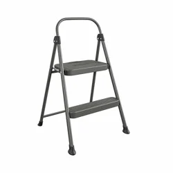 Cosco 2 Step All Steel Step Stool: Dark Gray, 225 lb Capacity, No Assembly, Kitchen Stepper for Adults