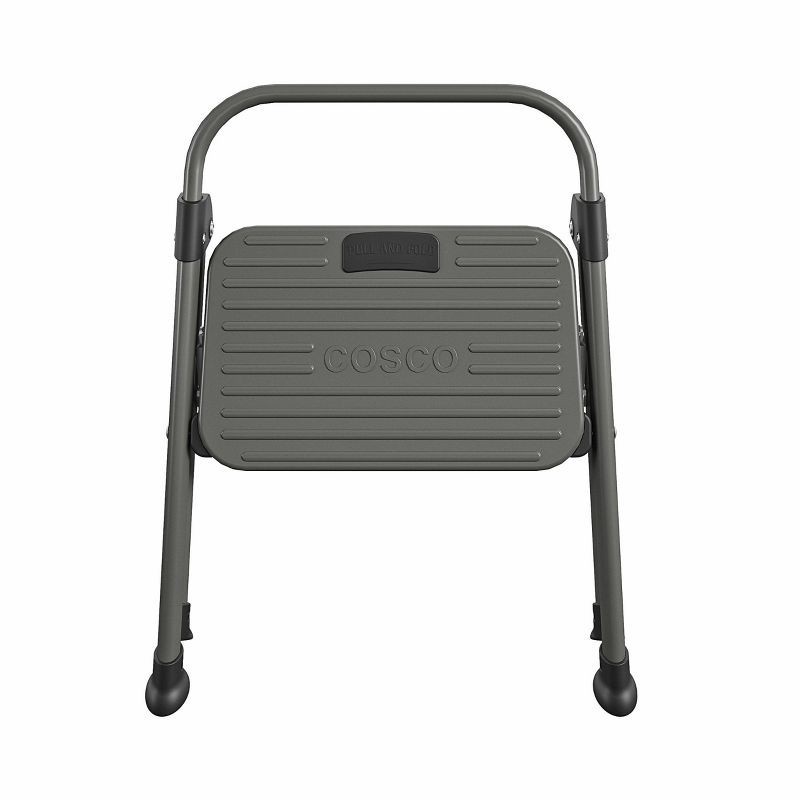 slide 2 of 9, Cosco 1 Step All Steel Step Stool: Black, Folding Step Stool for Adults, Single Step, 225 lb Capacity, No Assembly Required, 225 lb