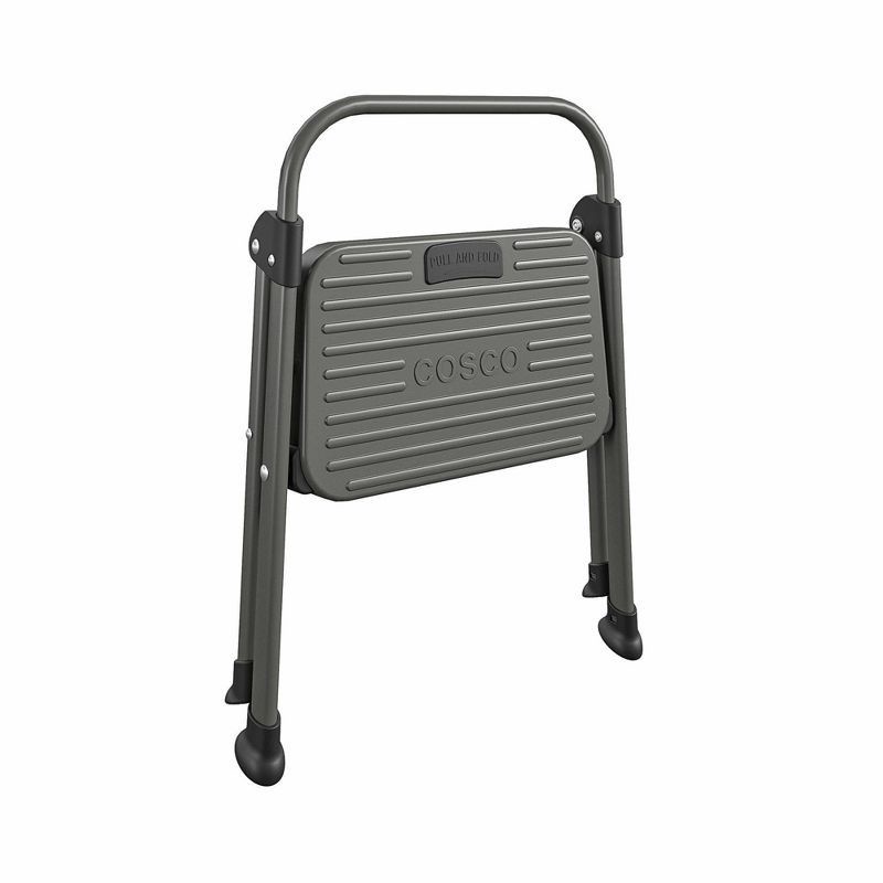 slide 5 of 9, Cosco 1 Step All Steel Step Stool: Black, Folding Step Stool for Adults, Single Step, 225 lb Capacity, No Assembly Required, 225 lb