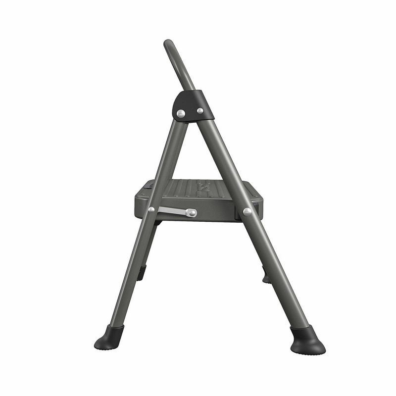 slide 6 of 8, Cosco 1 Step All Steel Step Stool: Black, Folding Step Stool for Adults, Single Step, 225 lb Capacity, No Assembly Required, 225 lb