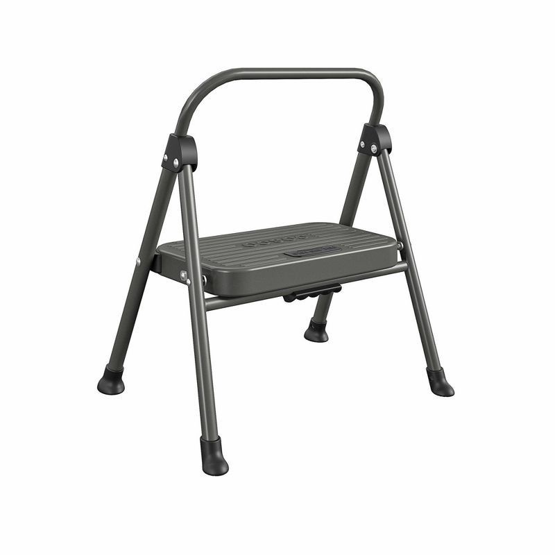 slide 8 of 8, Cosco 1 Step All Steel Step Stool: Black, Folding Step Stool for Adults, Single Step, 225 lb Capacity, No Assembly Required, 225 lb