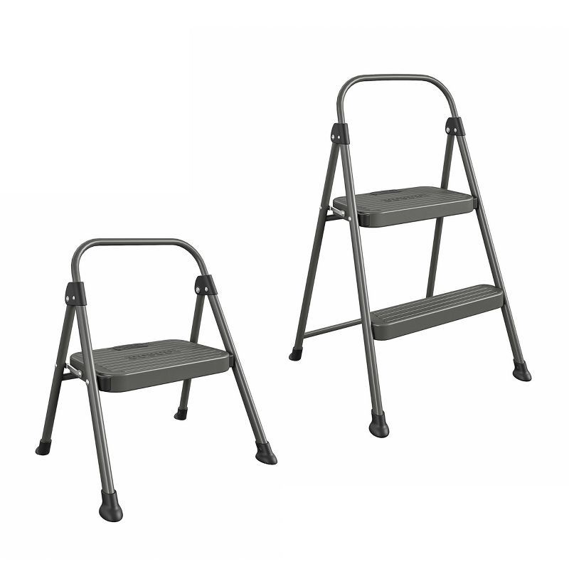 slide 9 of 9, Cosco 1 Step All Steel Step Stool: Black, Folding Step Stool for Adults, Single Step, 225 lb Capacity, No Assembly Required, 225 lb