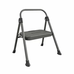 Cosco 1 Step All Steel Step Stool: Black, Folding Step Stool for Adults, Single Step, 225 lb Capacity, No Assembly Required