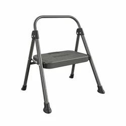 Cosco 1 Step All Steel Step Stool: Black, Folding Step Stool for Adults, Single Step, 225 lb Capacity, No Assembly Required