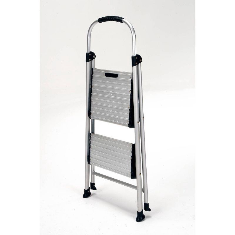 slide 2 of 13, Cosco 2 Step All Aluminum Step Stool: Silver, 225 lb Capacity, No Assembly, Lightweight Stepping Stool for Adults, 225 lb