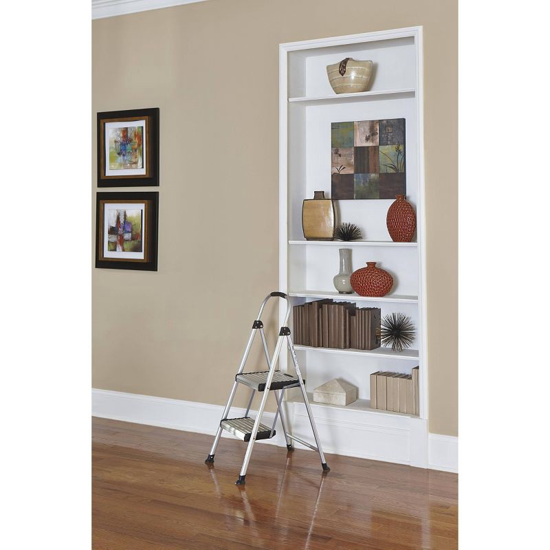 slide 3 of 13, Cosco 2 Step All Aluminum Step Stool: Silver, 225 lb Capacity, No Assembly, Lightweight Stepping Stool for Adults, 225 lb