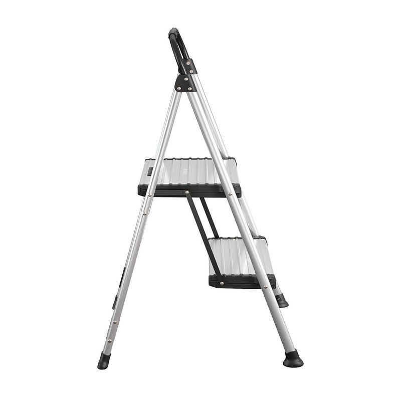 slide 9 of 13, Cosco 2 Step All Aluminum Step Stool: Silver, 225 lb Capacity, No Assembly, Lightweight Stepping Stool for Adults, 225 lb