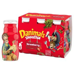 Danimals Strawberry Kids' Smoothies - 6ct/3.1 fl oz Bottles