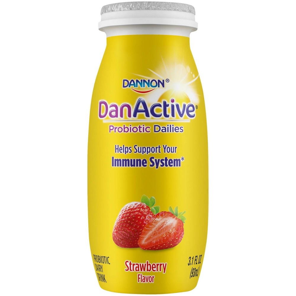 slide 6 of 8, Dannon DanActive Strawberry/Blueberry Probiotic Yogurt Drink, 3.1 fl oz, 8 ct
