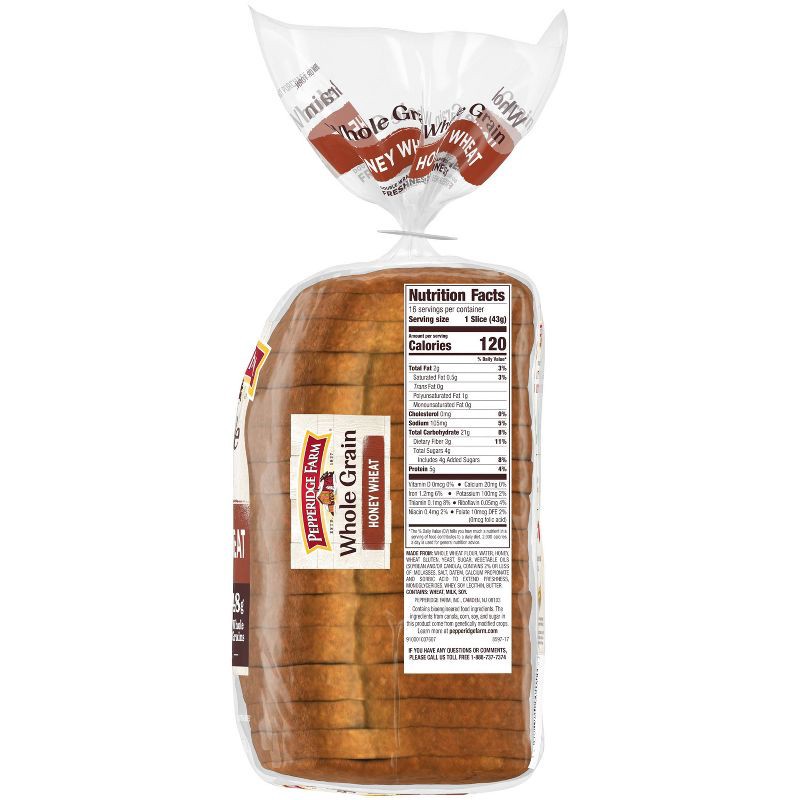 slide 3 of 6, Pepperidge Farm Whole Grain Honey Wheat Bread - 24oz, 24 oz