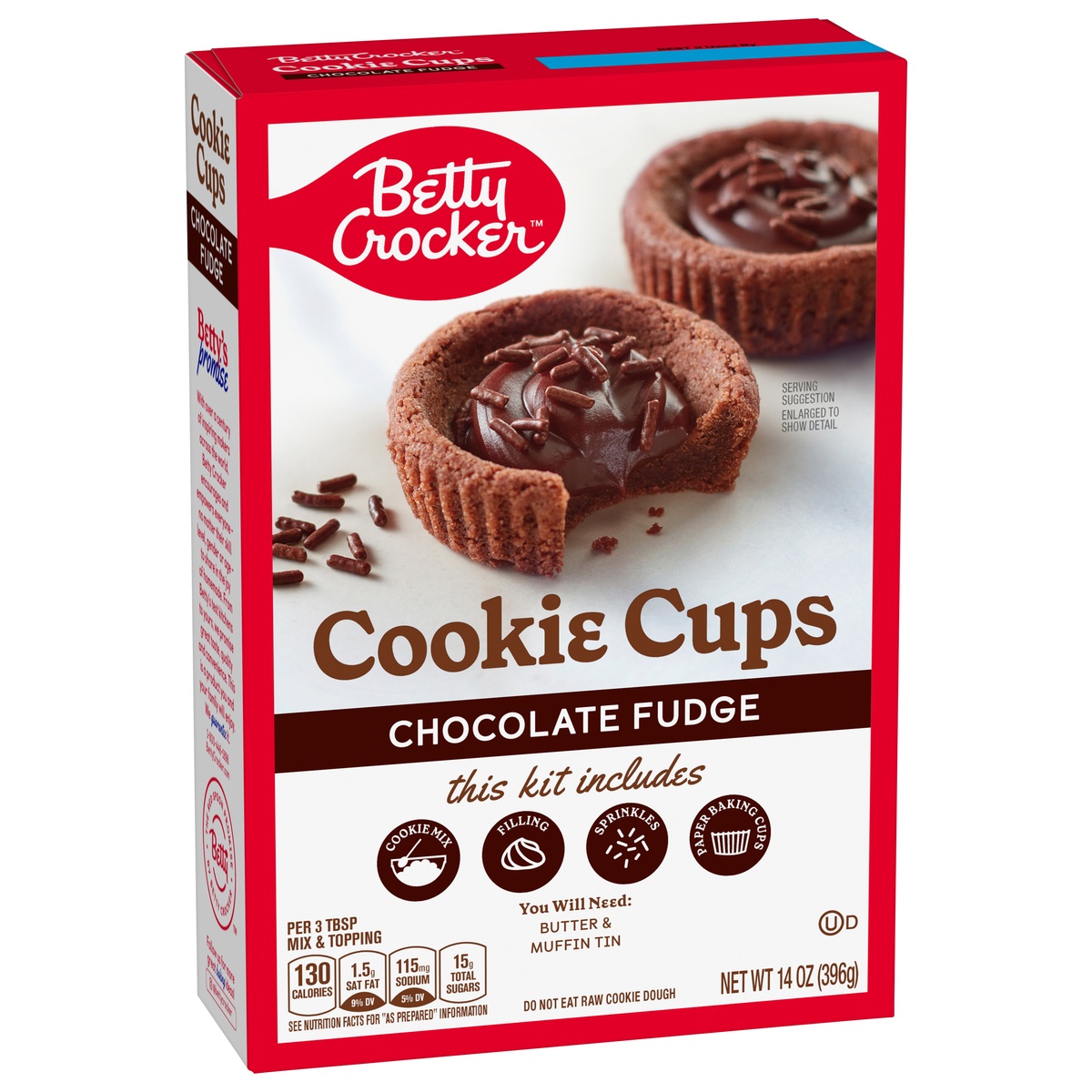 slide 9 of 9, Betty Crocker Chocolate Fudge Cookie Cups Kit, 14 oz