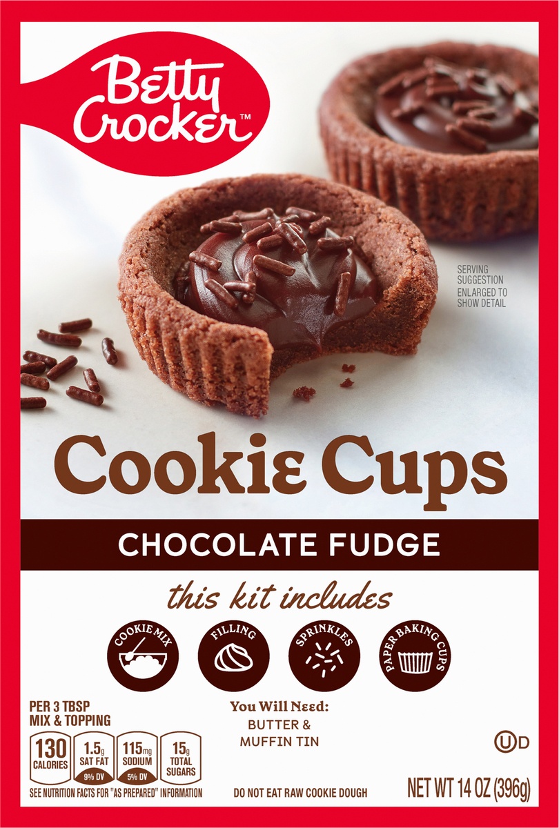 slide 3 of 9, Betty Crocker Chocolate Fudge Cookie Cups Kit, 14 oz