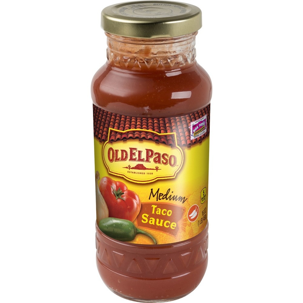 slide 2 of 3, Old El Paso Medium Mild Taco Sauce, 16 oz