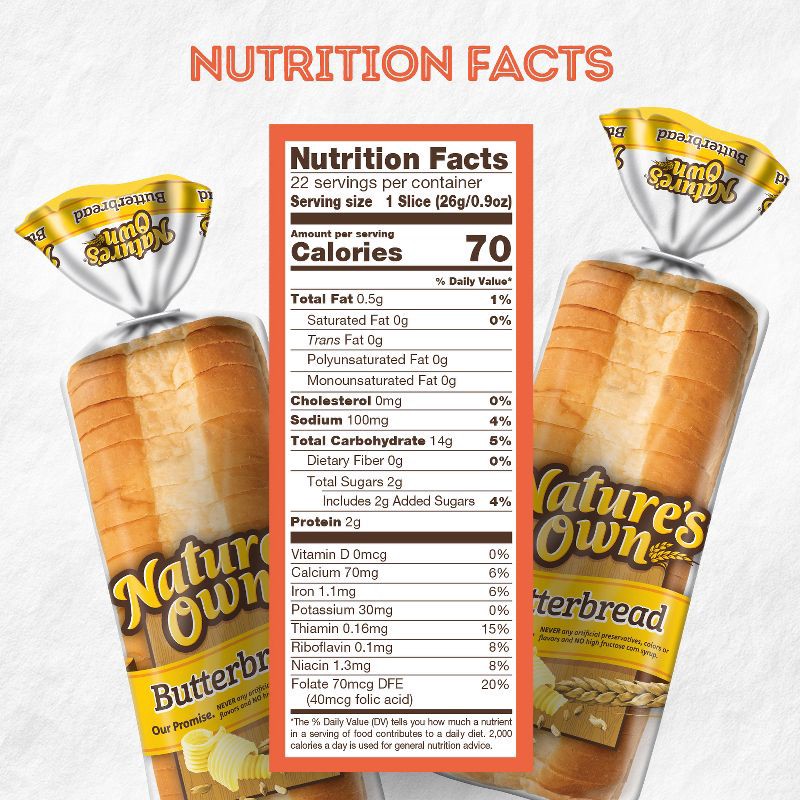 slide 7 of 16, Nature's Own Butter Bread - 20oz, 20 oz