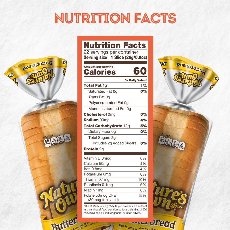 slide 7 of 16, Natures Own Nature's Own Butter Bread - 20oz, 20 oz