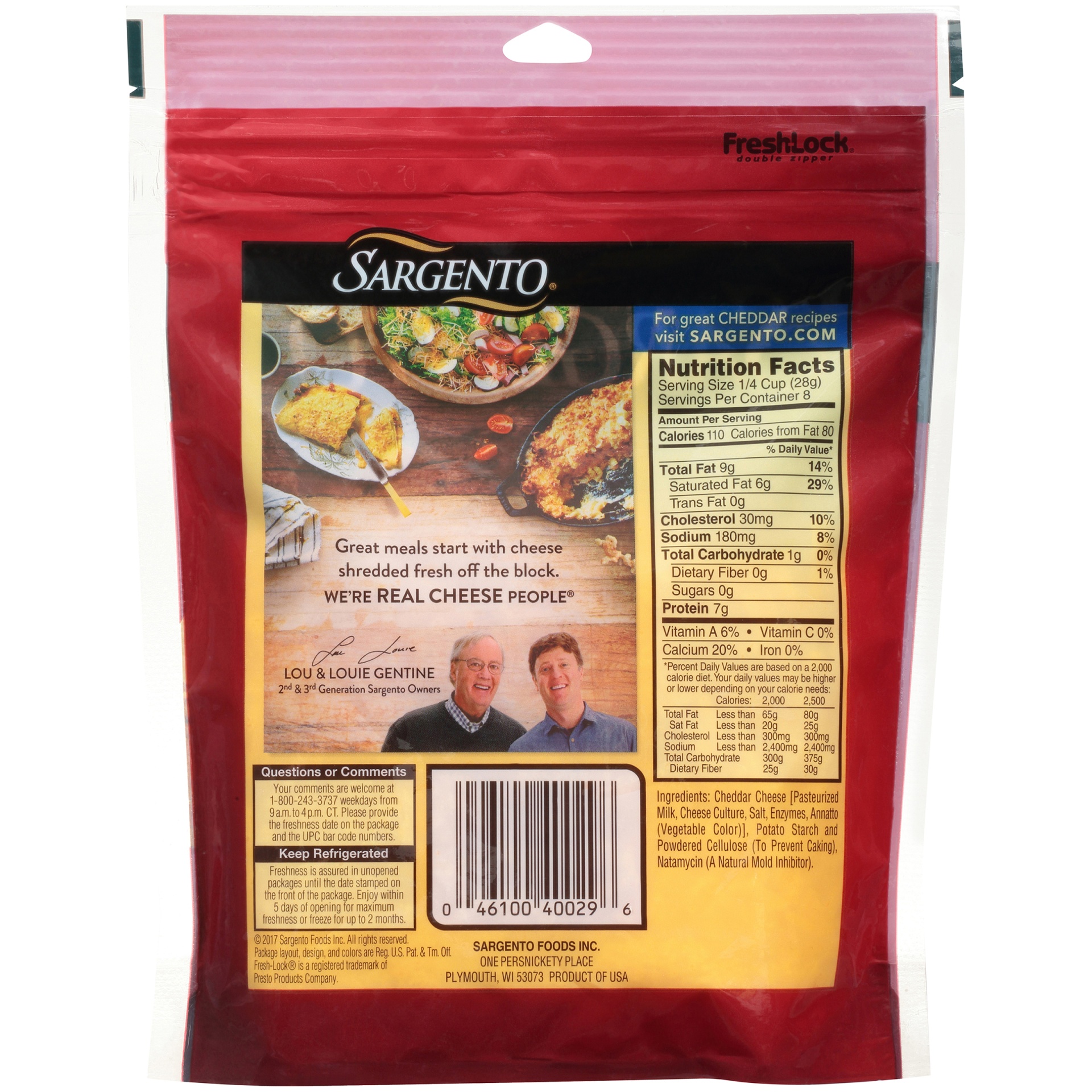 slide 5 of 6, Sargento Shredded Sharp Natural Cheddar Cheese, Traditional Cut, 8 oz., 8 oz