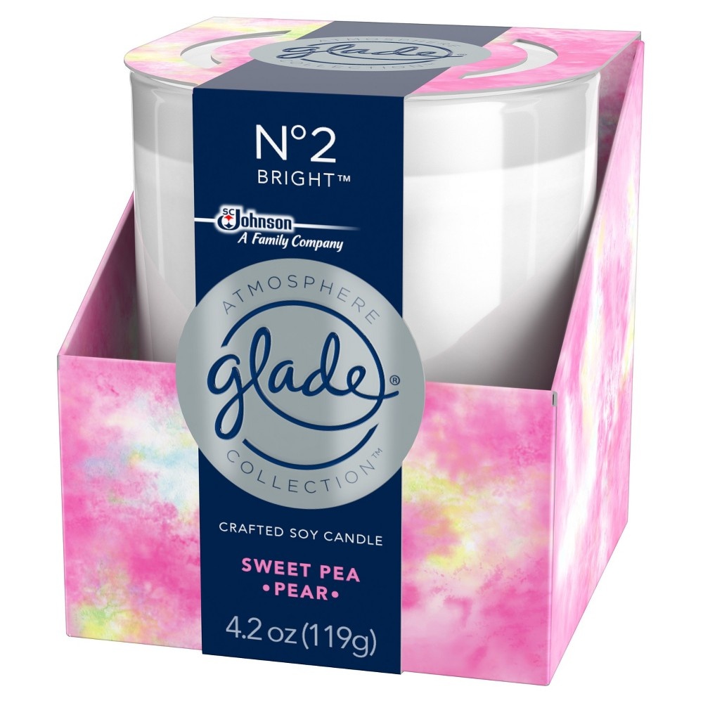 slide 4 of 5, Glade Candle No. 2 Sweet Pea & Pear, 4.2 oz