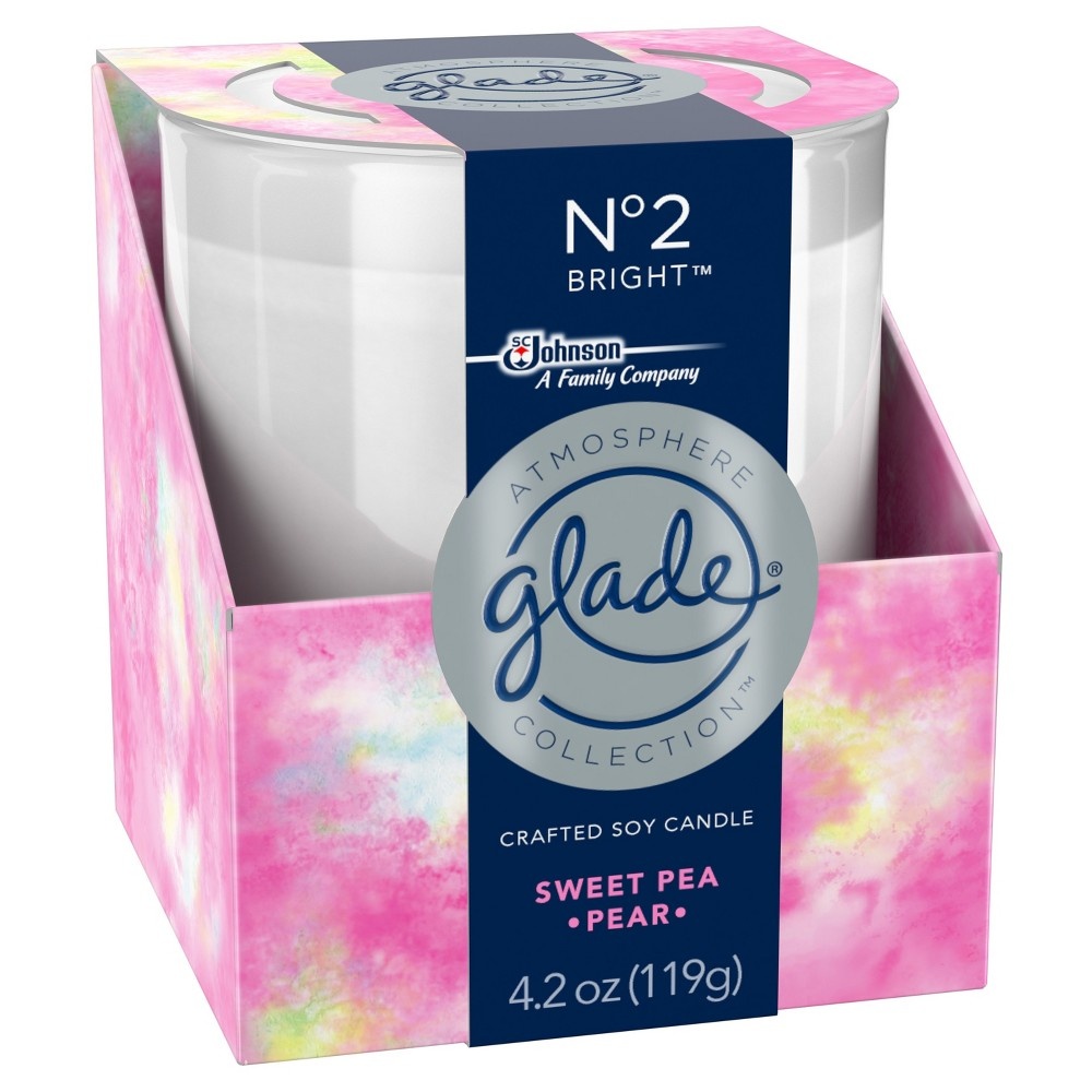 slide 2 of 5, Glade Candle No. 2 Sweet Pea & Pear, 4.2 oz