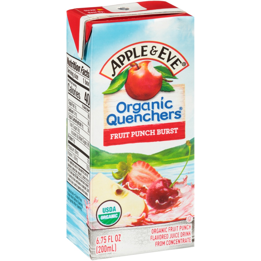 slide 5 of 8, Apple & Eve Organic Quenchers Fruit Punch Burst Juice Drink - 8 ct; 6.75 fl oz, 8 ct; 6.75 fl oz