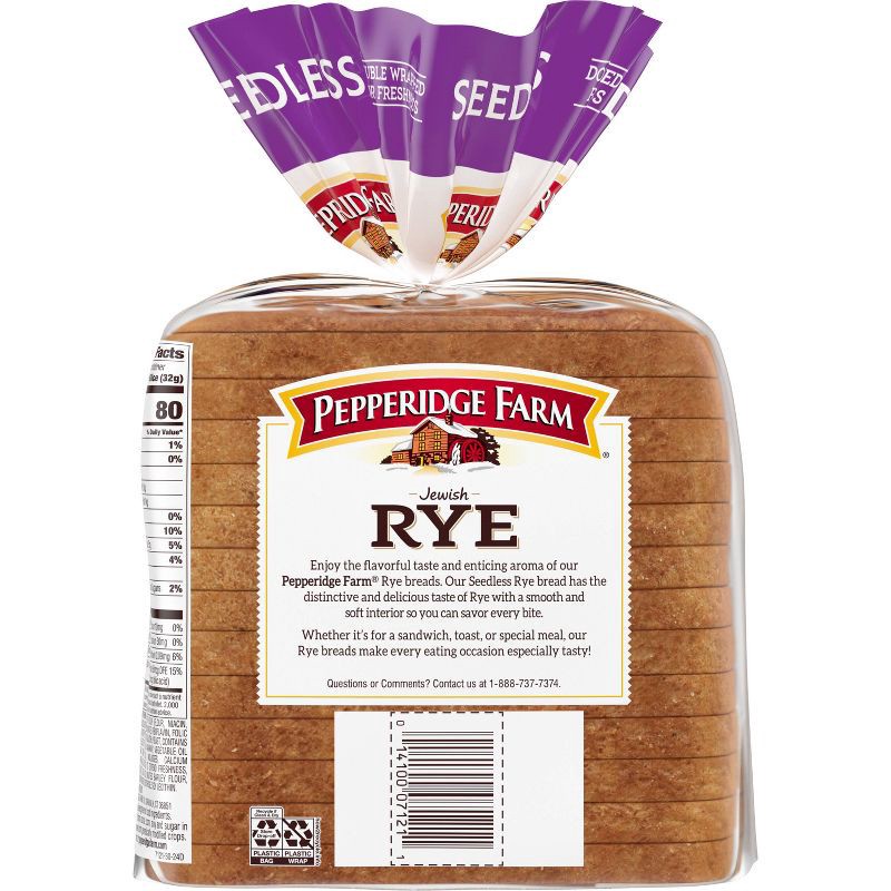 slide 2 of 6, Pepperidge Farm Vegan Jewish Rye Seedless Bread - 16oz, 16 oz