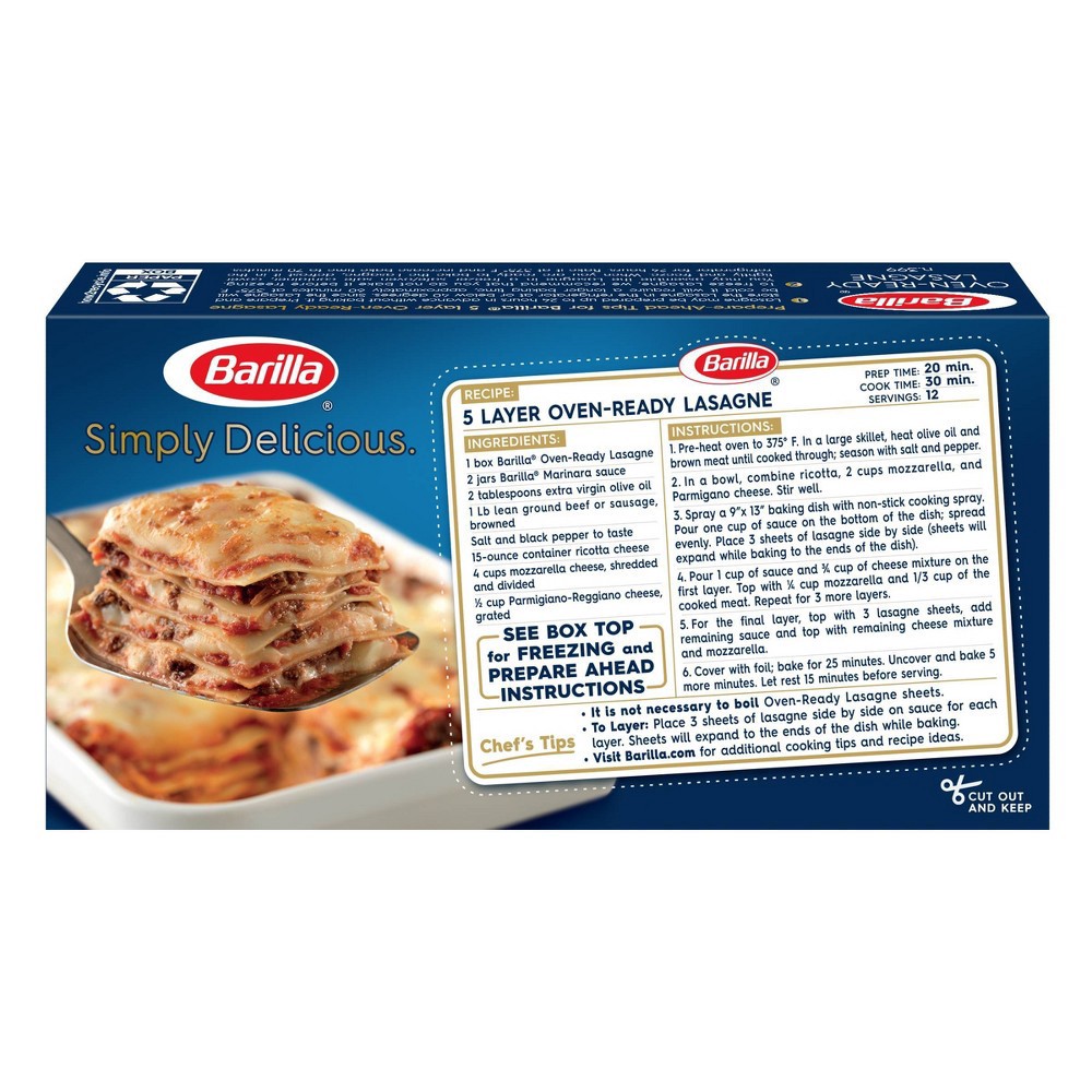 Barilla OvenReady Lasagne Noodles 9 oz Shipt