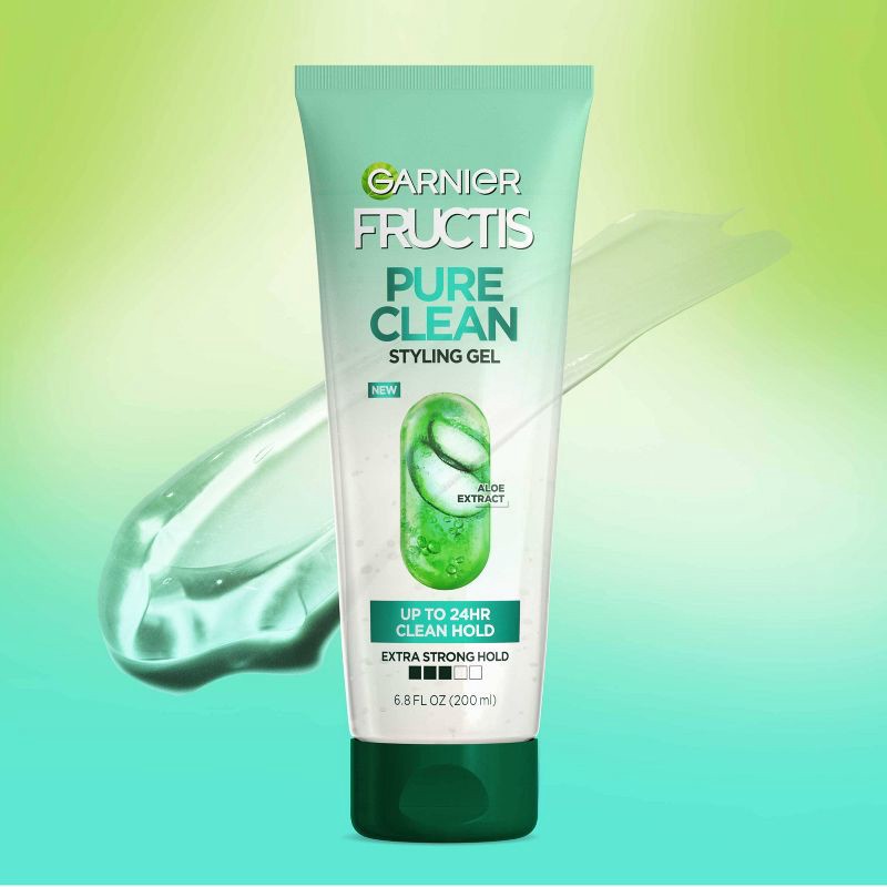 slide 2 of 7, Garnier Fructis Style Pure Clean Extra Strong Hold Hair Gel - 6.8 fl oz, 6.8 fl oz