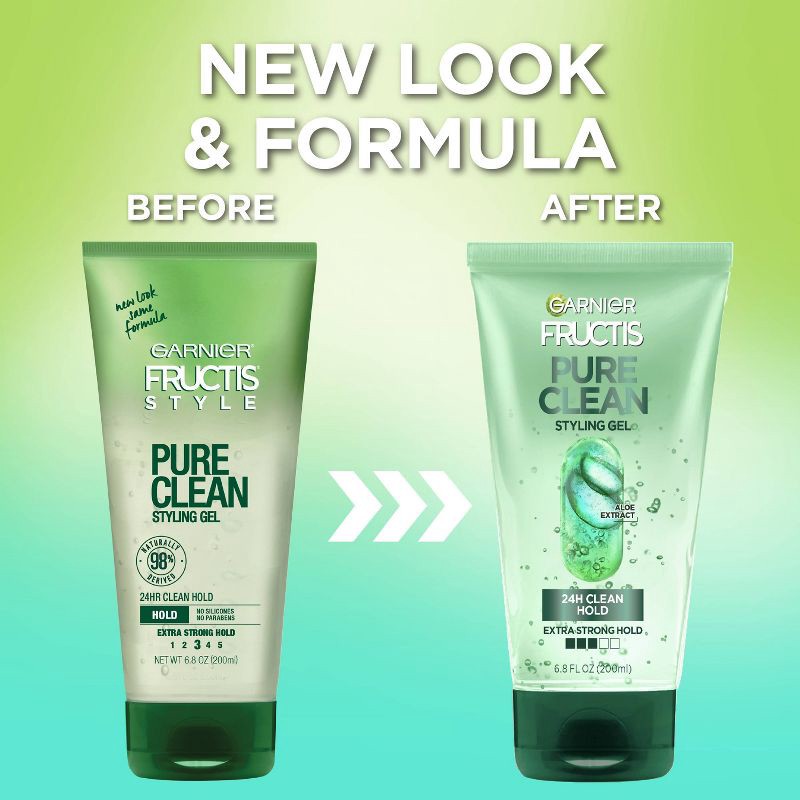 slide 6 of 7, Garnier Fructis Style Pure Clean Extra Strong Hold Hair Gel - 6.8 fl oz, 6.8 fl oz