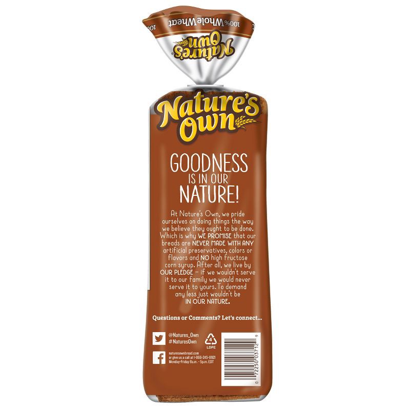 slide 12 of 16, Nature's Own 100% Whole Wheat Bread - 20oz, 20 oz