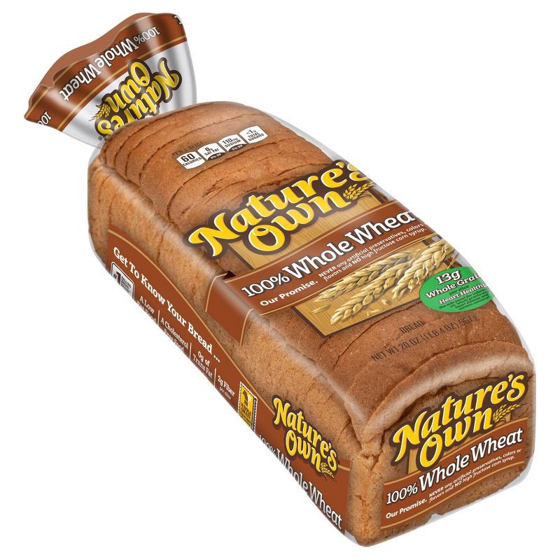 slide 7 of 14, Natures Own Nature's Own 100% Whole Wheat Bread - 20oz, 20 oz