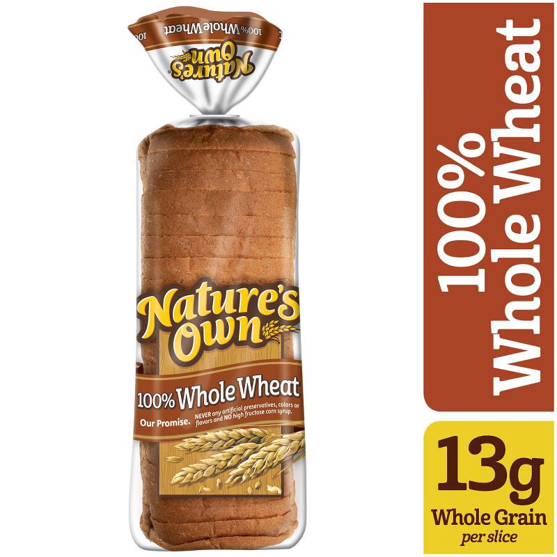 slide 8 of 14, Natures Own Nature's Own 100% Whole Wheat Bread - 20oz, 20 oz