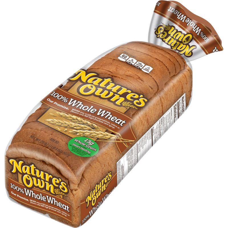 slide 10 of 14, Natures Own Nature's Own 100% Whole Wheat Bread - 20oz, 20 oz