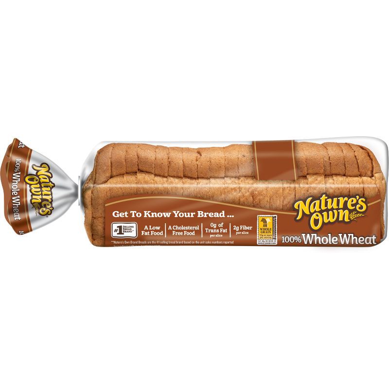 slide 11 of 14, Natures Own Nature's Own 100% Whole Wheat Bread - 20oz, 20 oz