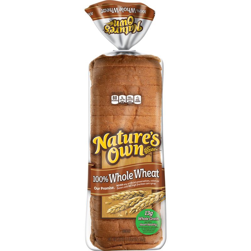 slide 1 of 14, Natures Own Nature's Own 100% Whole Wheat Bread - 20oz, 20 oz