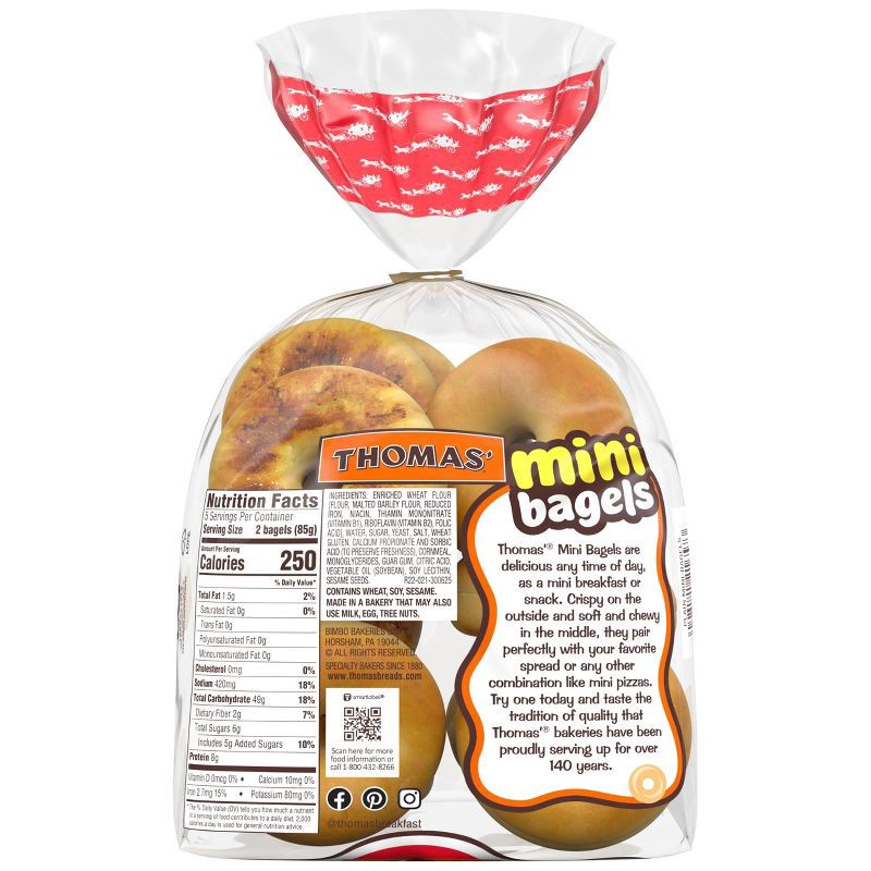 slide 2 of 12, Thomas' Plain Mini Bagels - 15oz/10ct, 10 ct; 15 oz