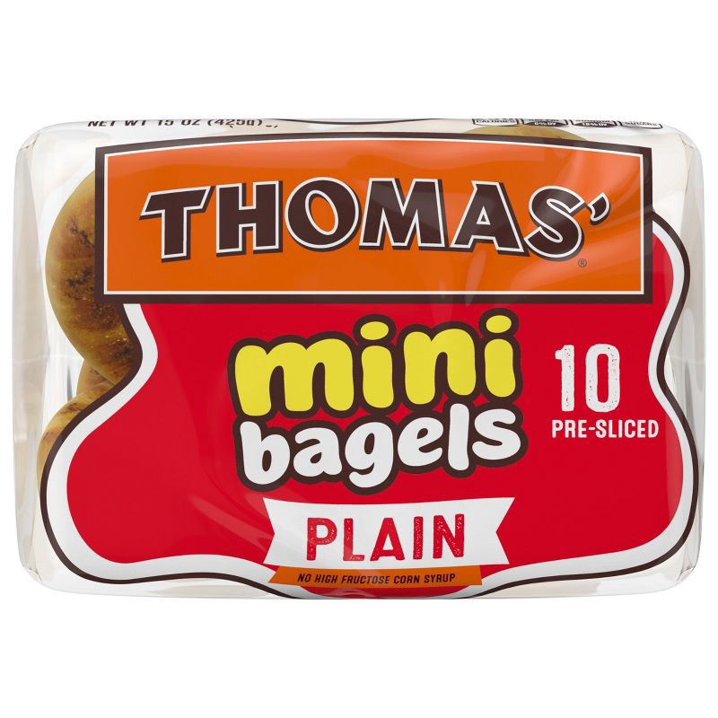 slide 5 of 12, Thomas' Plain Mini Bagels - 15oz/10ct, 10 ct; 15 oz