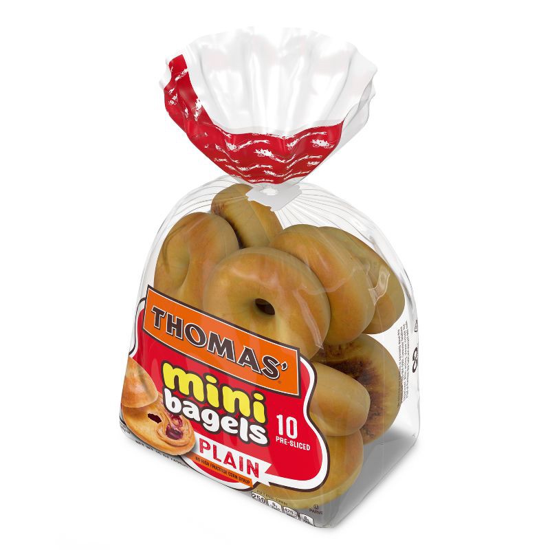 slide 8 of 12, Thomas' Plain Mini Bagels - 15oz/10ct, 10 ct; 15 oz