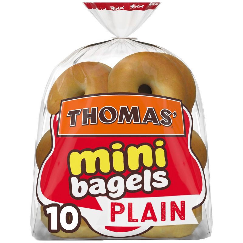 slide 10 of 12, Thomas' Plain Mini Bagels - 15oz/10ct, 10 ct; 15 oz