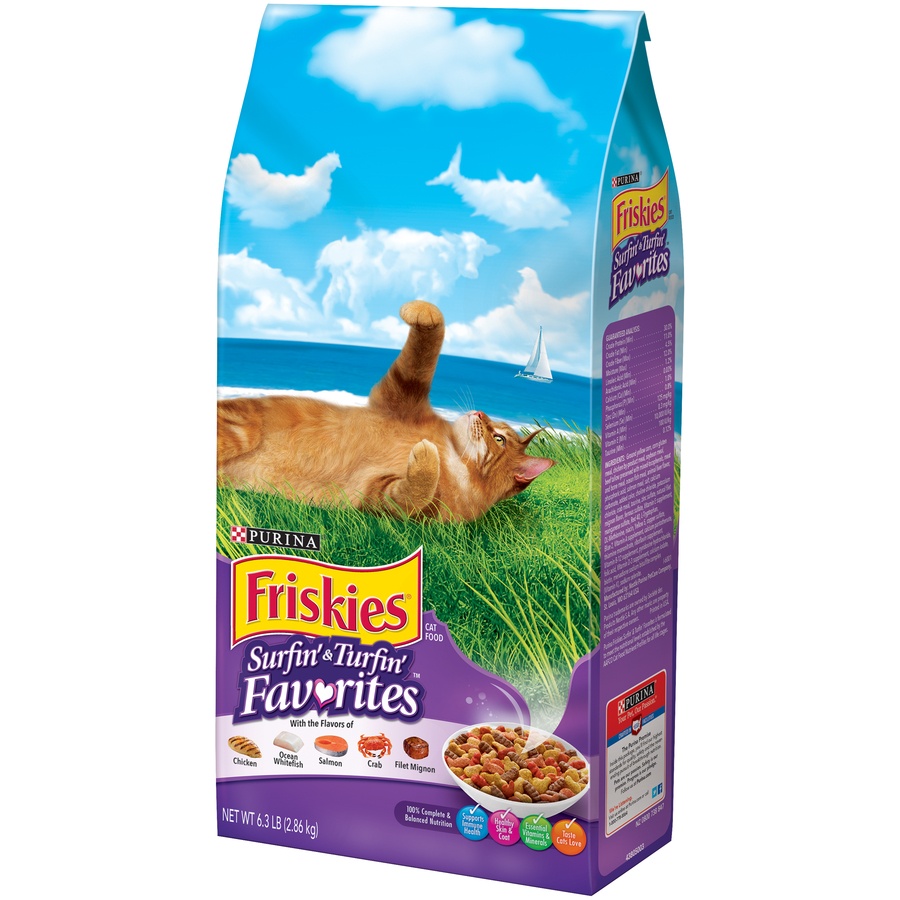 slide 7 of 7, Purina Friskies Surfin' & Turfin' Favorites Cat Food, 6.3 lb