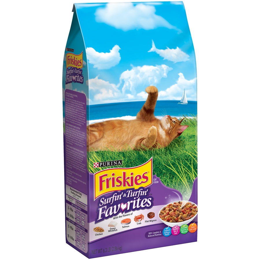 slide 2 of 7, Purina Friskies Surfin' & Turfin' Favorites Cat Food, 6.3 lb