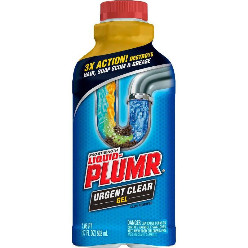slide 2 of 10, Liquid-Plumr Industrial Strength Urgent Clear, Liquid Drain Cleaner - 17oz, 17 oz