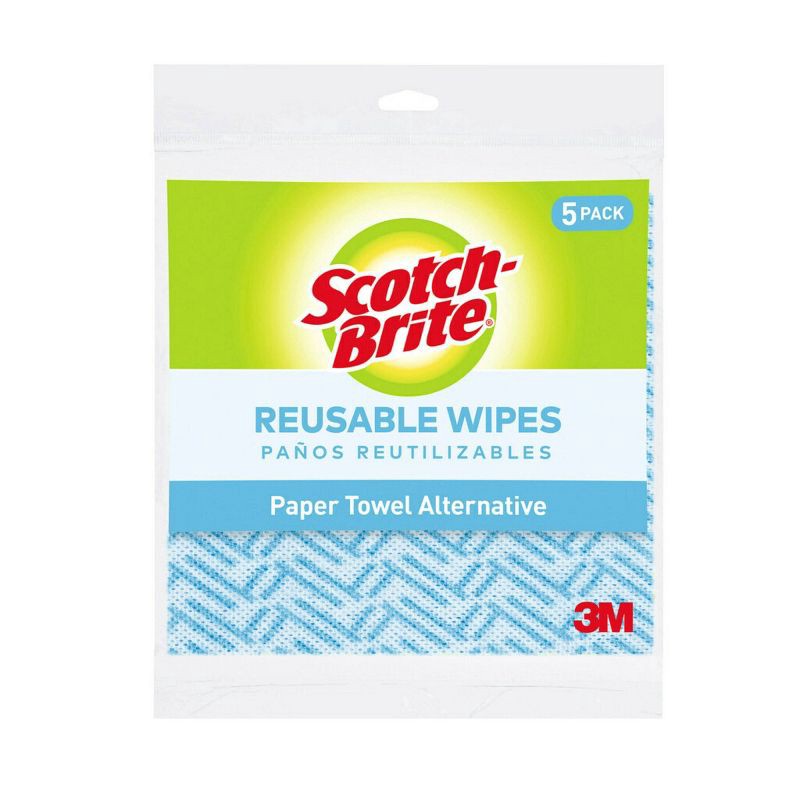 slide 1 of 10, Scotch-Brite Reusable Wipes - 5ct, 5 ct