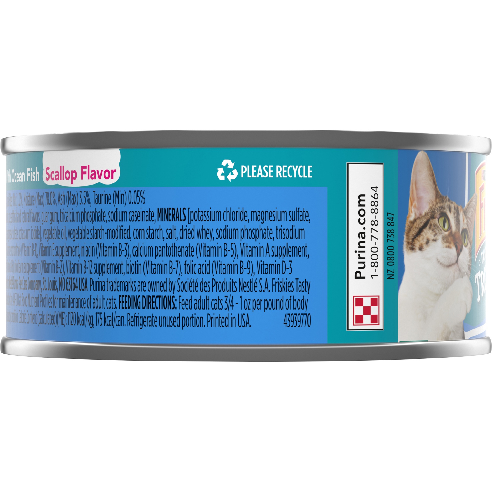 slide 5 of 7, Purina Friskies Tasty Treasures Ocean Fish Dinner with Cheese Pate Cat Food, 5.5 oz