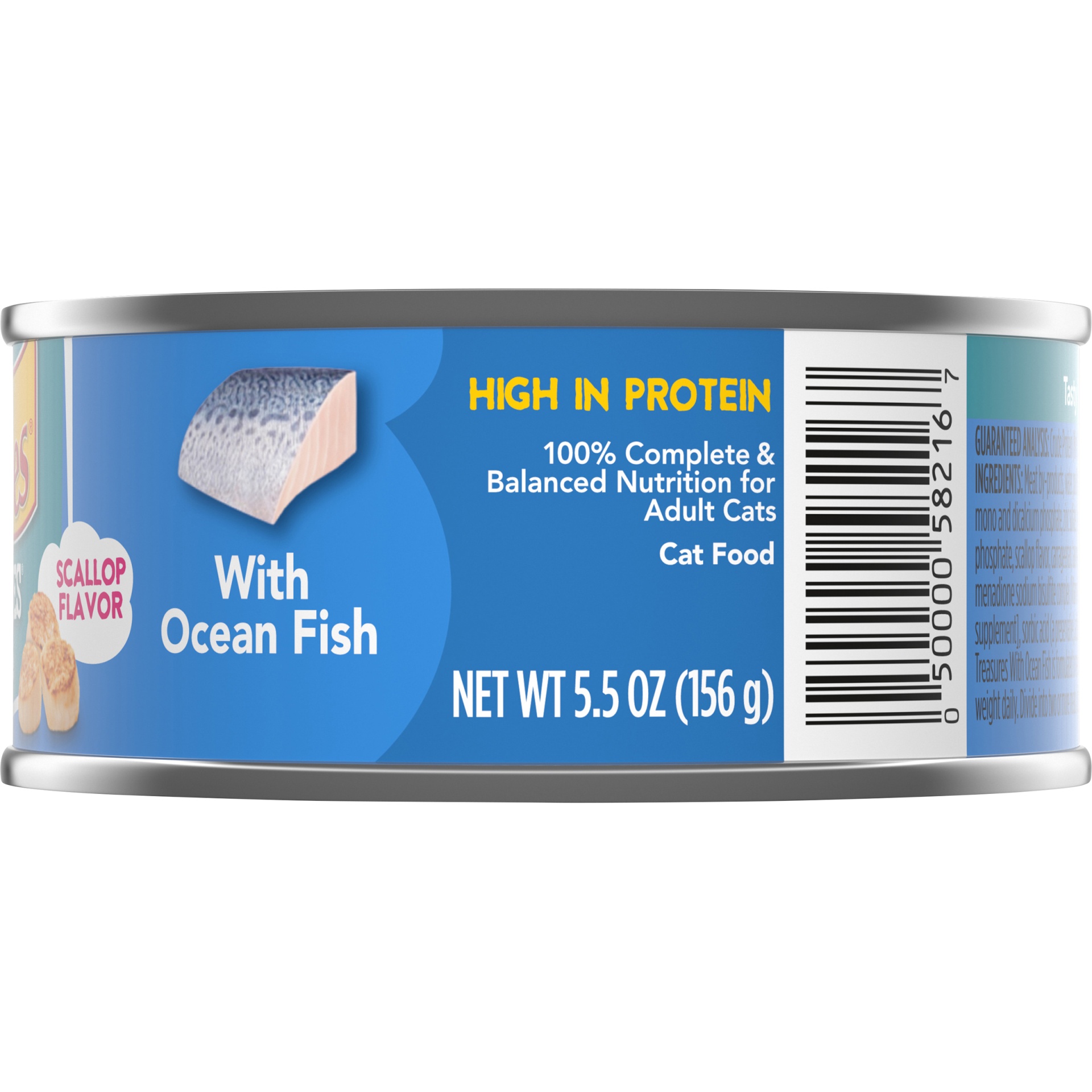 slide 6 of 7, Purina Friskies Tasty Treasures Ocean Fish Dinner with Cheese Pate Cat Food, 5.5 oz